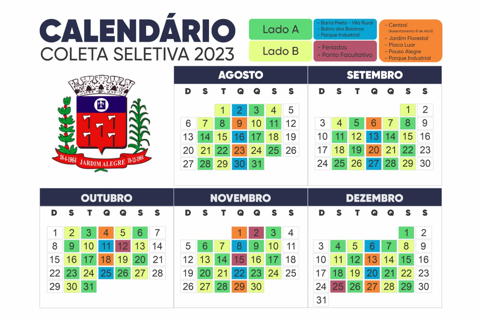 CALENDÁRIO DA COLETA SELETIVA 
